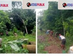 Desa Adi Karya Mulya Kecamatan Panca Jaya Melakukan Gotong Royong