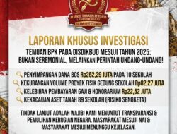 BPK RI Temukan Dugaan Penyimpangan Anggaran di Disdikbud Mesuji, Atensipublik.com: Tindak Lanjut LHP Bukan Seremonial!.